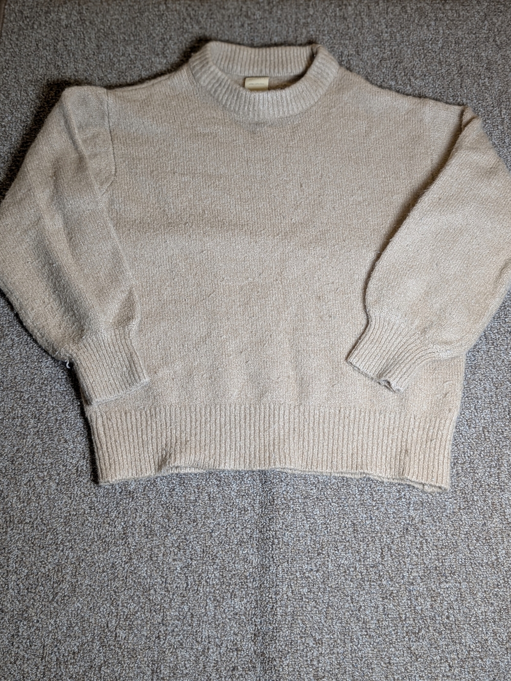 Zara Kids Chunky Knit Mock Neck Sweater Beige Tan Size 12